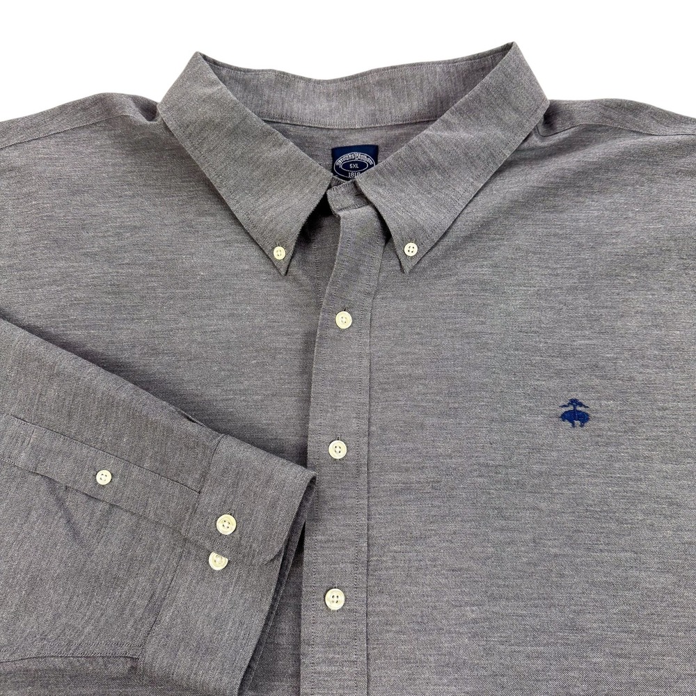 Brooks Brothers 1818 Shirt Mens 5XL Gray Non Iron Supima Cotton Button Down
